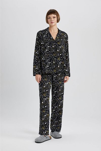 DeFacto Christmas Themed Viscose Long Sleeve Pajama Top - Fall in Love B0214Ax23Wn