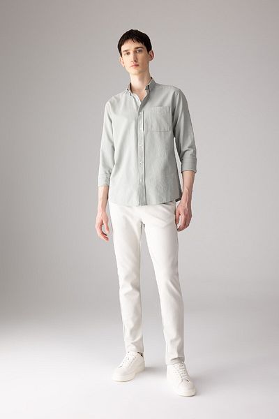 DeFacto Πουκάμισο Oxford Basic Polo γιακά - Κανονική εφαρμογή, μακρυμάνικο A8028ax24sp