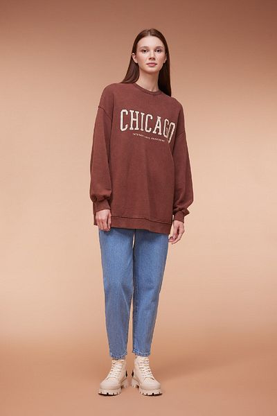 DeFacto Φούτερ Soft Furry Crew Neck Tunic - Printed B5053ax23wn