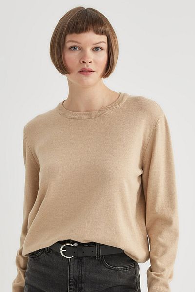 DeFacto Weicher Premium-Strickpullover mit V-Ausschnitt – reguläre Passform B1805ax23wn