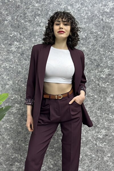 CurcunaShop Kadın Kemerli Havuç Model Kumaş Pantolon