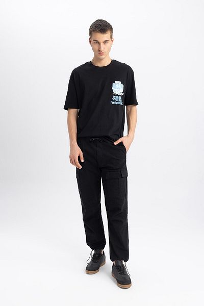 DeFacto Παντελόνι Parachute Relax Fit Cargo Pocket ίσιο πόδι B4555ax24sp