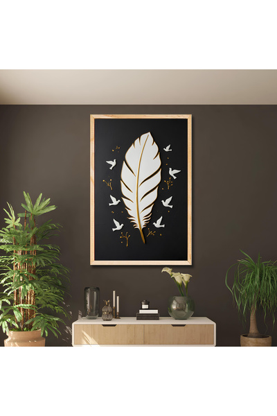 AlpiLeo Pictură în ulei cu model de păsări, Totem Dance, Artă abstractă |   M...