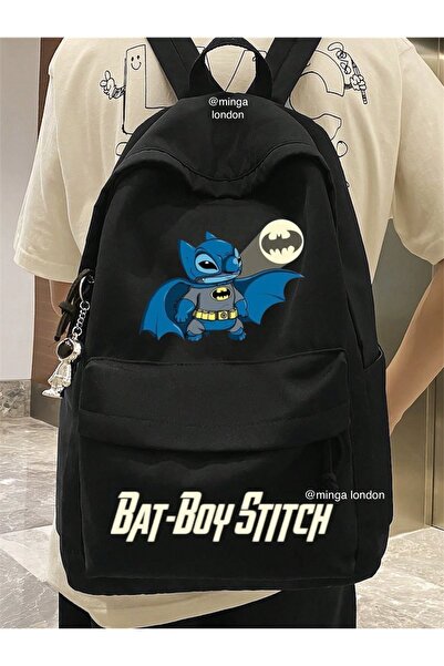Minga London Σακίδιο πλάτης Bat-Boy Batman με διπλή στάμπα για σχολείο, γραφε...