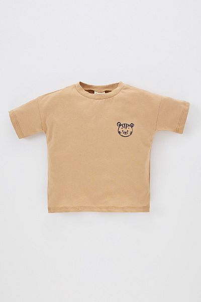 DeFacto Baby Boy Crew Neck Tiger Printed Basic Short Sleeve T-Shirt B7008A524Sm