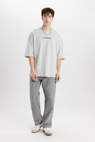DeFacto Tupac Shakur Crew Neck Loose Fit κοντομάνικο μπλουζάκι B5519ax24sp