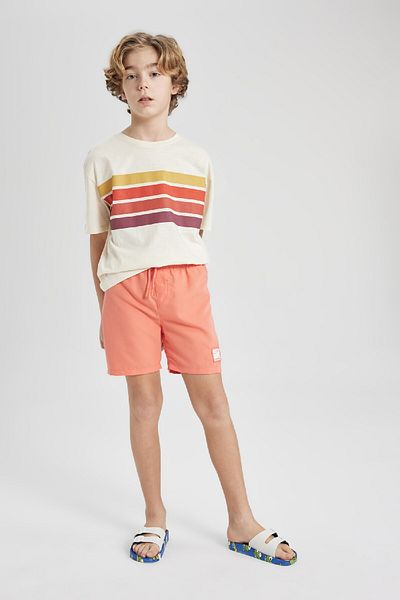 DeFacto Chlapecké oversize fit tričko s krátkým rukávem a výstřihem s pruhy B6410a824sm