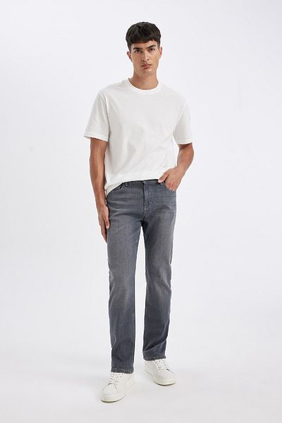 DeFacto Sergio Regular Fit Regular Fit Κανονική σωλήνωση μέσης τζιν παντελόνι B7349ax24sp