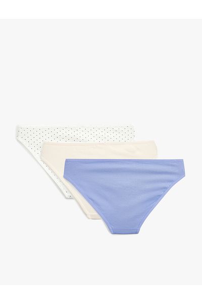 Koton New Season Cotton Multicolored 3-Piece Women's Panties Set