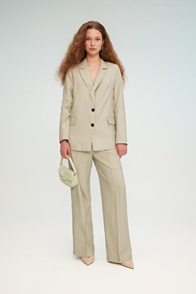 DeFacto بنطال واسع الساق وجيب عالي الخصر وواسع الساق A1138AX24SM