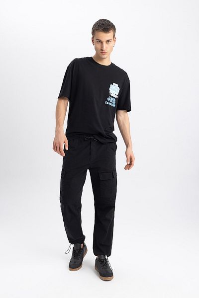 DeFacto Παντελόνι Parachute Relax Fit Cargo Pocket ίσιο πόδι B4555ax24sp