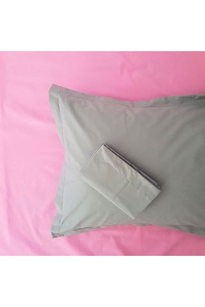 Kotonia Home 3-piece set  UNI Ranforce color, 220×240 cm and 2 pillowcases 50×70 cm,  cotton, pink&gray