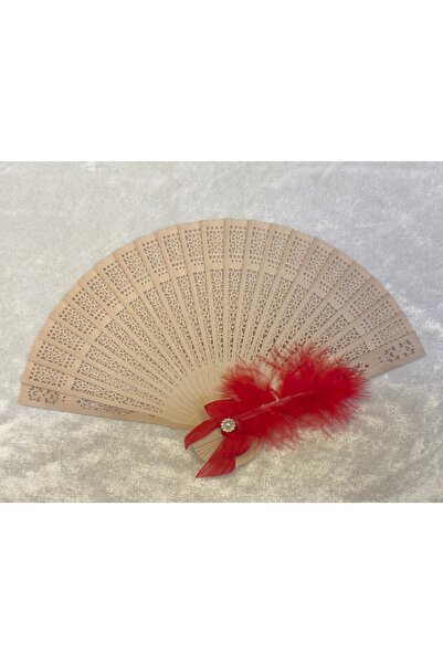 Nacargil Tekstil Süslenmiş Tahta Yelpaze 12 Adet Söz,Nişan,Kına