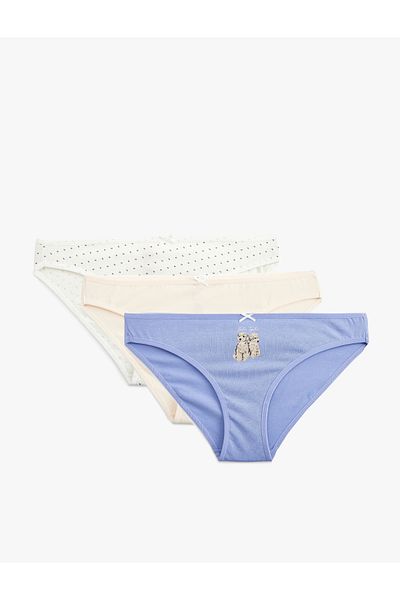 Koton New Season Cotton Multicolored 3-Piece Women's Panties Set