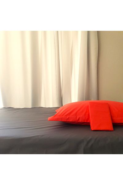 Kotonia Home 3-piece set Deco UNI Ranforce color, 220×240 cm and 2 pillowcases 50×70 cm, 100% cotton, gray&coral