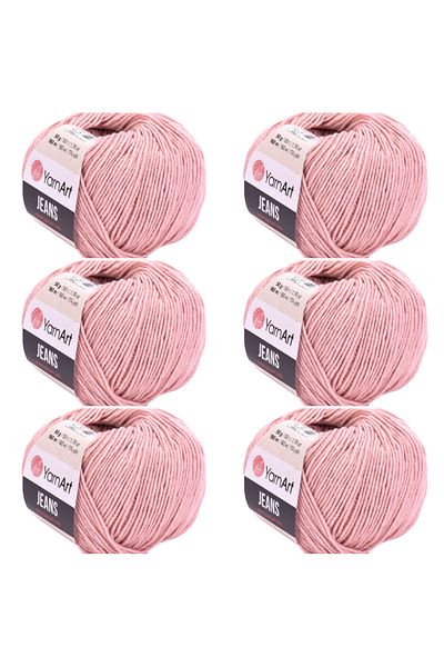 Yarnart Jeans 6-Piece Hand Knitting Yarn Set, Soft Textured, Baby Friendly, Cardigan, Amigurumi