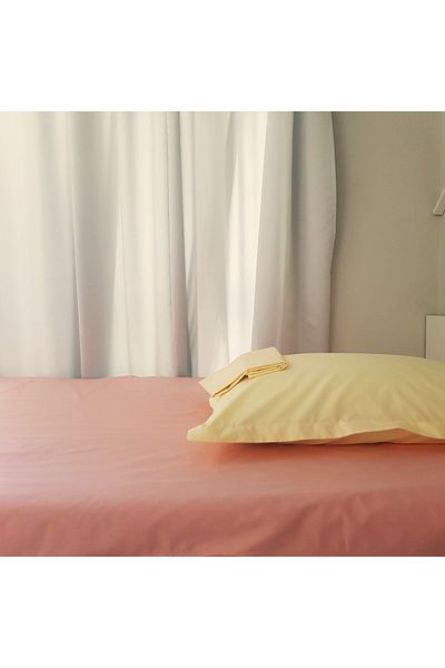 Kotonia Home 3-piece set Deco UNI Ranforce color, 220×240cm and 2 pillowcases 50×70cm, cotton, powder pink&ivory
