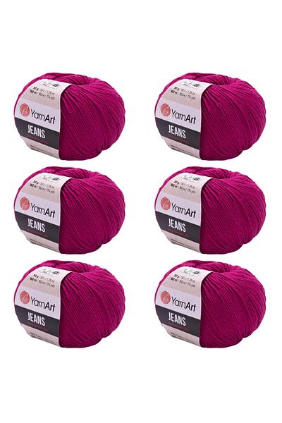 Yarnart Soft Textured Jeans 6-Piece Hand Knitting Thread Set, Baby Friendly Cardigan and Amigurumi