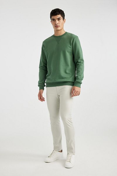 DeFacto Φούτερ με κανονική εφαρμογή Crew Neck Thick Basic Απλό T3777az24sp