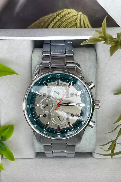 S.POLO New Season Model Silver Color Green Dial Men's Wristwatch with Bracelet Gift