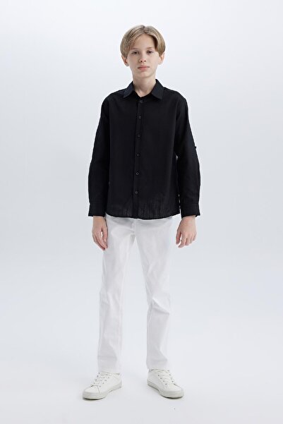 DeFacto Erkek Çocuk Lacivert Düz Paça Gabardin Basic Düz Pantolon X4224a624sm