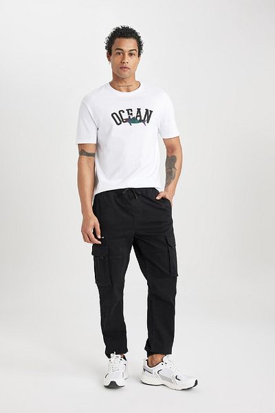 DeFacto Regular Cargo Jogger Gabardine Trousers with Cargo Pockets B6147ax24sp