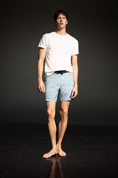 DeFacto Bedruckte Badeshorts mit normaler Passform – knielang, Sportler B5992ax24hs