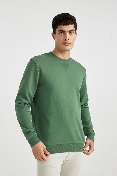 DeFacto Φούτερ με κανονική εφαρμογή Crew Neck Thick Basic Απλό T3777az24sp