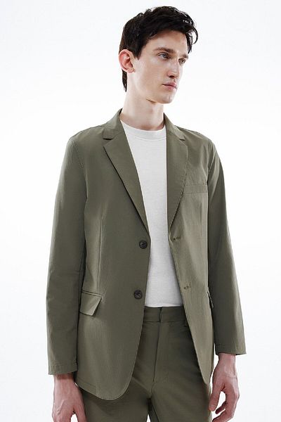 DeFacto Gerade geschnittene Basic-Blazerjacke – Jackenkragen mit Knöpfen und Futter B7179ax24sp