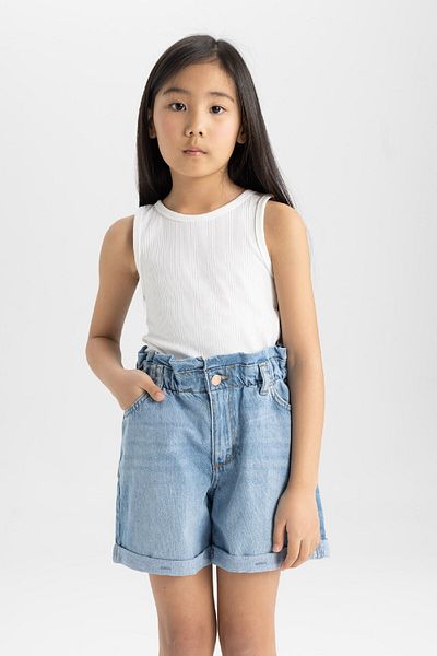 DeFacto Girl's Crew Neck Basic Plain Tank Top Z7815A624Hs