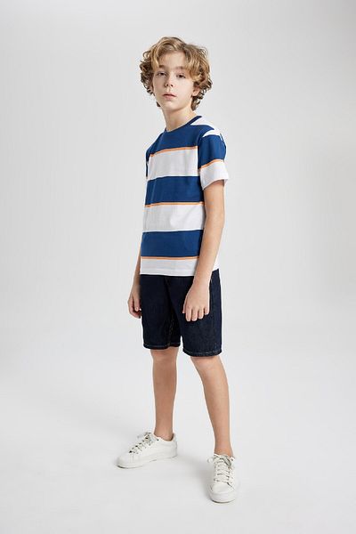 DeFacto Tricou cu mânecă scurtă cu dungi B5931a824sm pentru băiat