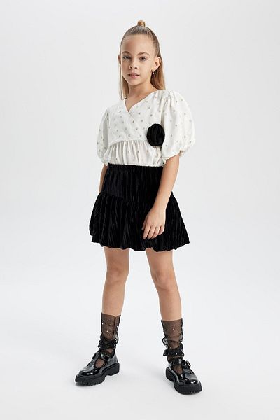 DeFacto Girl's Velur Skirt - B3871a823wn Model