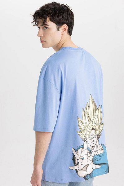 DeFacto Tricou cu mânecă scurtă imprimat pe spate Dragon Ball Loose Fit B5525ax24sp