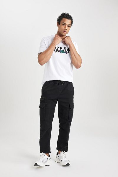 DeFacto Regular Cargo Jogger Gabardine Trousers with Cargo Pockets B6147ax24sp
