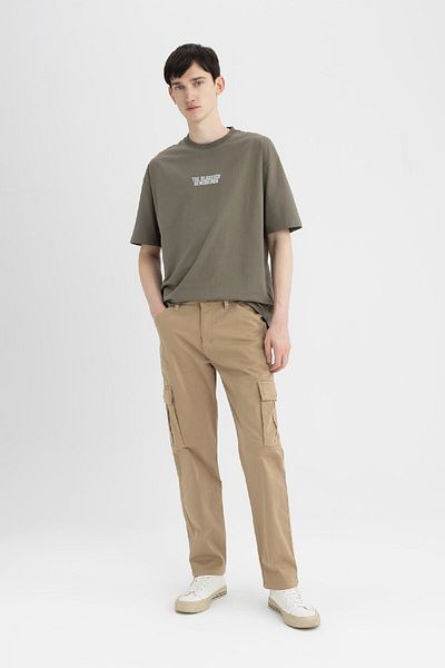 DeFacto Παντελόνι Gabardine Cargo Pocket ίσιο πόδι B6366ax24sp