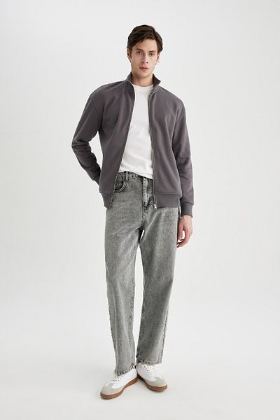 DeFacto Bequeme Passform A5276ax24sp Comfort Fitness Sweatshirt mit Taschen