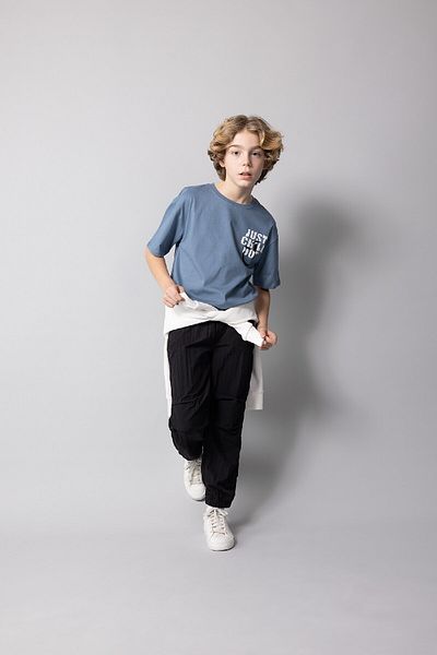 DeFacto Boy Oversize Wide Fit Crew Neck Embroidery Short Sleeve T-Shirt B6434A824Sm