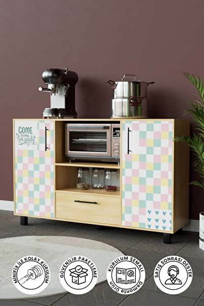 hediye kapında "Soft Design" Robusta Model Kahve Köşesi Çok Amaçli Mutfak Dolabı