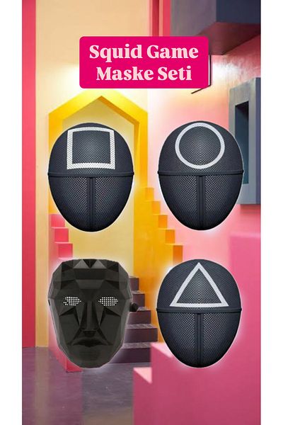 Squid Game Face Masks Square, Round, Circle and Executive Mask Set