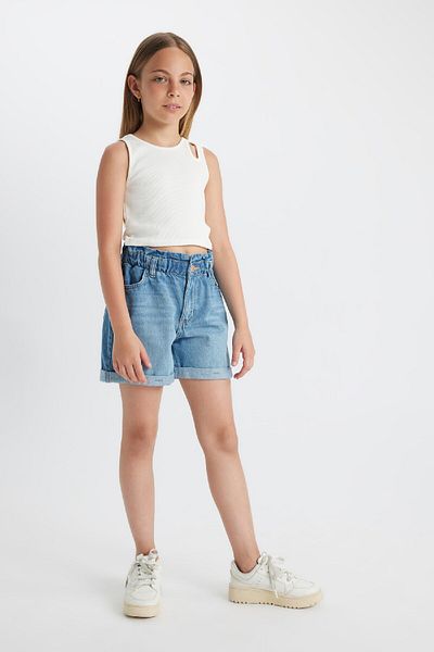 DeFacto Pantaloni scurti pentru fete Paperbag Jean B8113A824SM
