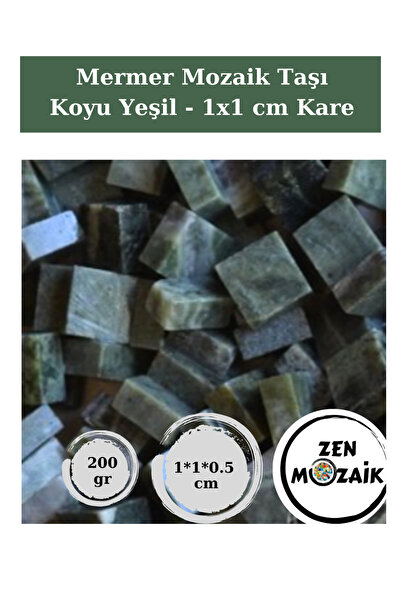 Zen Mozaik Sanatsal Mozaik Çalışmalarınız için Mermer Mozaik Taşı - (1*1 cm K...
