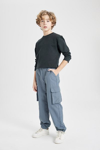 DeFacto Boy - Cargo Pocket and Elastic Waist Lace-Up Jogger Pants B6603A824Sp