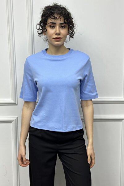 CurcunaShop Women's Shoulder Padded Short Sleeve T-Shirt