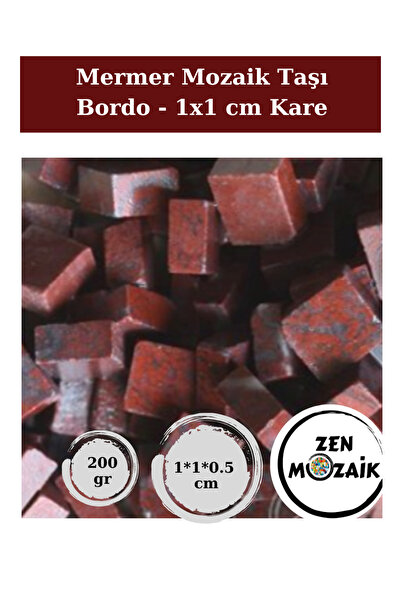 Zen Mozaik Sanatsal Mozaik Çalışmalarınız için Mermer Mozaik Taşı - (1*1 cm K...