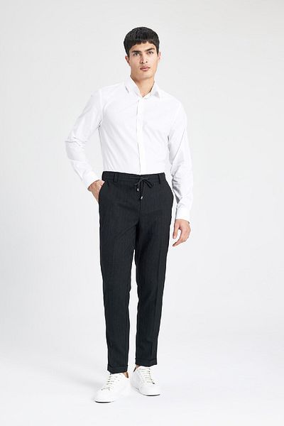 DeFacto Slim Fit Slim Fit Ιταλικό πέτο πουκάμισο χωρίς σιδέρωμα μακρυμάνικο A7803ax24sp