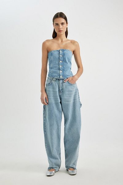 DeFacto Trägerlose Jeansbluse B8281AX24SP