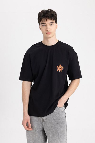 DeFacto Oversize Fit Crew Neck Back Printed Short Sleeve T-Shirt B8490ax24sm