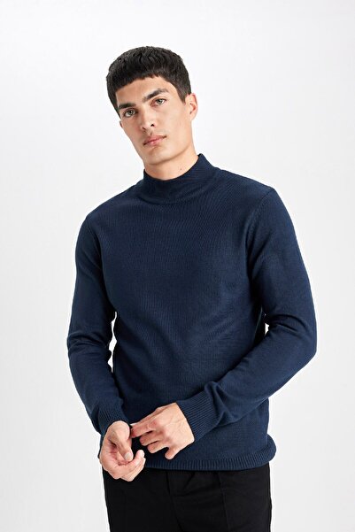 DeFacto Напівводолазка Slim Fit Базовий прямий светр-пуловер з тонкою водолазкою R1127az24sp