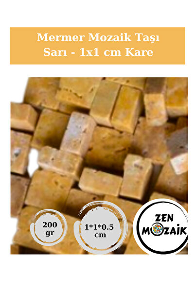 Zen Mozaik Sanatsal Mozaik Çalışmalarınız için Mermer Mozaik Taşı - (1*1 cm K...