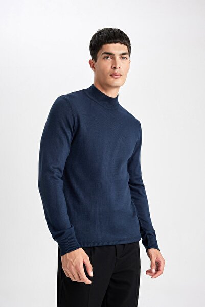 DeFacto Напівводолазка Slim Fit Базовий прямий светр-пуловер з тонкою водолазкою R1127az24sp